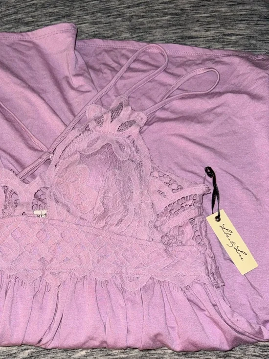 Liberty Love Dusty Lavender Lace-Trim Babydoll Chemise - Picture 9 of 9